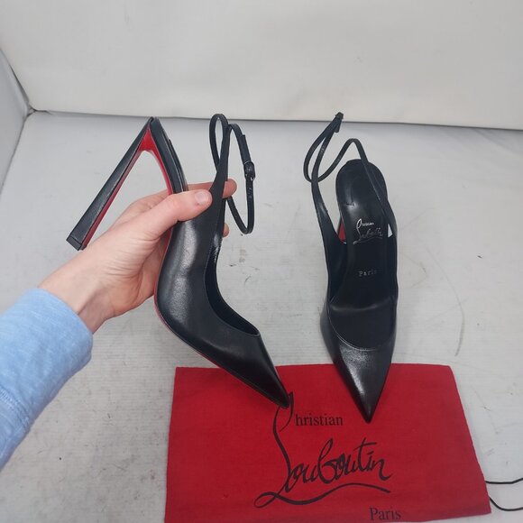 Christian Louboutin Black Strappy Condora Leather Pump - Picture 1 of 12